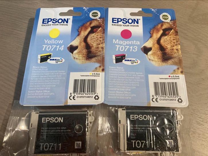Epson inkt T0711 (2x), T0713 en T0714, Computers en Software, Printerbenodigdheden, Cartridge, Ophalen