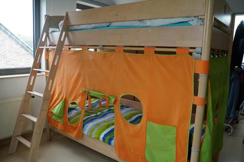2 x eenpersoonsbed, stapelbed/hoogslaper + matras & latbodem, Kinderen en Baby's, Kinderkamer | Bedden, Gebruikt, 180 cm of meer