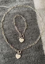 Collier Et Bracelet Avec Coeur, Bijoux, Sacs & Beauté, Colliers, Enlèvement ou Envoi, Autres matériaux, Argent, Neuf
