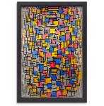 Composition - Toile Piet Mondrian + cadre à pâtisserie 60x90, Envoi, Neuf