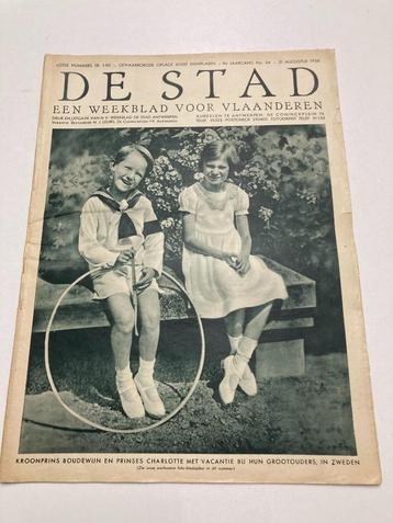 "De Stad "nr 24 1936 : Ijzerbedevaart, Olymp. Spelen, Deurne, Enlèvement ou Envoi, 1920 à 1940, Journal ou Magazine