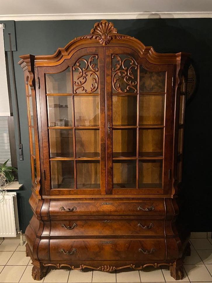 Antieke barok vitrinekast, Huis en Inrichting, Kasten | Vitrinekasten, Ophalen