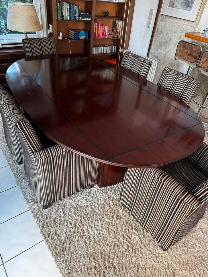 Erg mooie mahonie houten eettafel met 6 stoelen, Huis en Inrichting, Complete eetkamers, Zo goed als nieuw, 6 tot 8 stoelen, Ophalen