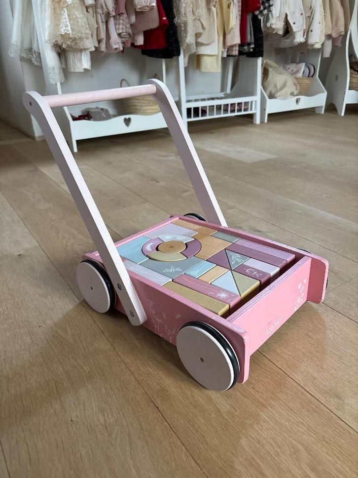 Blokkenkar - Little Dutch, Kinderen en Baby's, Speelgoed | Houten speelgoed, Gebruikt, Rij- of Hobbelspeelgoed, Ophalen