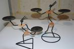 AV 2 BOUGEOIRS AFRICAINS EN METAL NOIR VINTAGE, Enlèvement ou Envoi, Noir