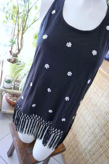 vintage dressing zwart bloemen top beschikbaar voor biedingen