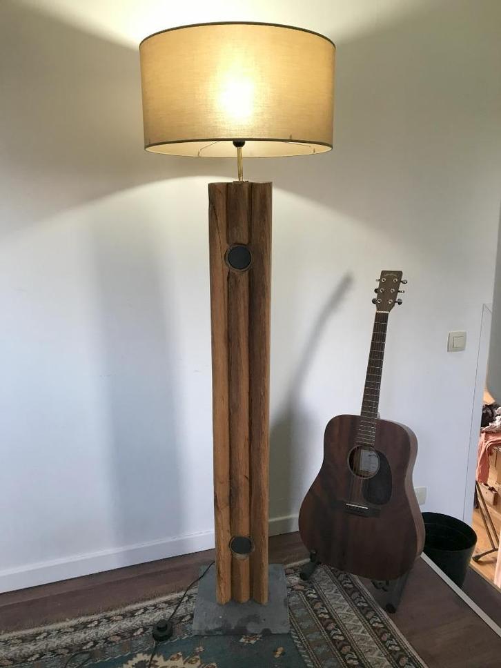 Lampadaire, Huis en Inrichting, Lampen | Vloerlampen, Zo goed als nieuw, 150 tot 200 cm, Hout, Stof, Ophalen