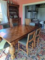 antieke tafel met lederen stoelen, Antiek en Kunst, Antiek | Meubels | Tafels, Ophalen