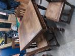 Tafel eik met 4 stoelen, Ophalen, Zo goed als nieuw