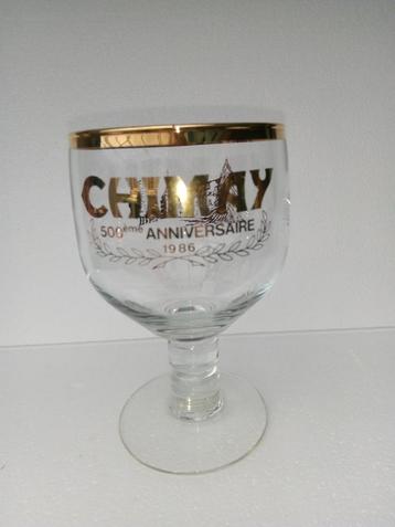Ancien verre sur pied CHIMAY 500ème ANNIVERSAIRE  1986