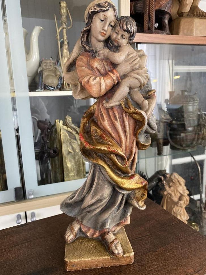 Uniek original Matzberger houten madonna 40 cm, Antiek en Kunst, Antiek | Religieuze voorwerpen, Ophalen of Verzenden