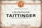 Reclamebord vintage Taittinger - mancave poolhouse nieuw, Ophalen of Verzenden, Nieuw, Reclamebord