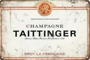 Reclamebord vintage Taittinger - mancave poolhouse nieuw beschikbaar voor biedingen