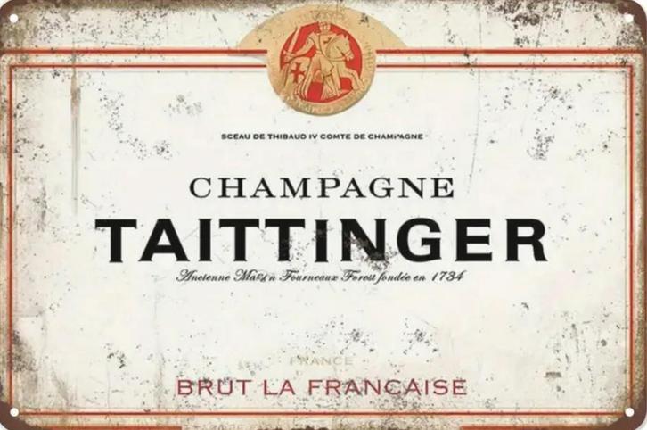 Reclamebord vintage Taittinger - mancave poolhouse nieuw, Verzamelen, Merken en Reclamevoorwerpen, Nieuw, Reclamebord, Ophalen of Verzenden
