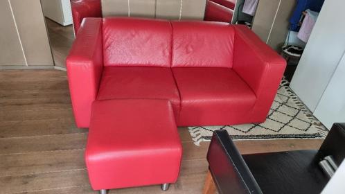 2 Moderne lederen zetels + relax zetel, Huis en Inrichting, Zetels | Zetels, Zo goed als nieuw, Rechte bank, Tweepersoons, 150 tot 200 cm