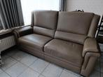 Grote 2 zit lederen salon zetel, Huis en Inrichting, Ophalen, Gebruikt, Leer
