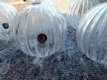 vintage  glasschermen kroonluchter hanglamp Albert France beschikbaar voor biedingen