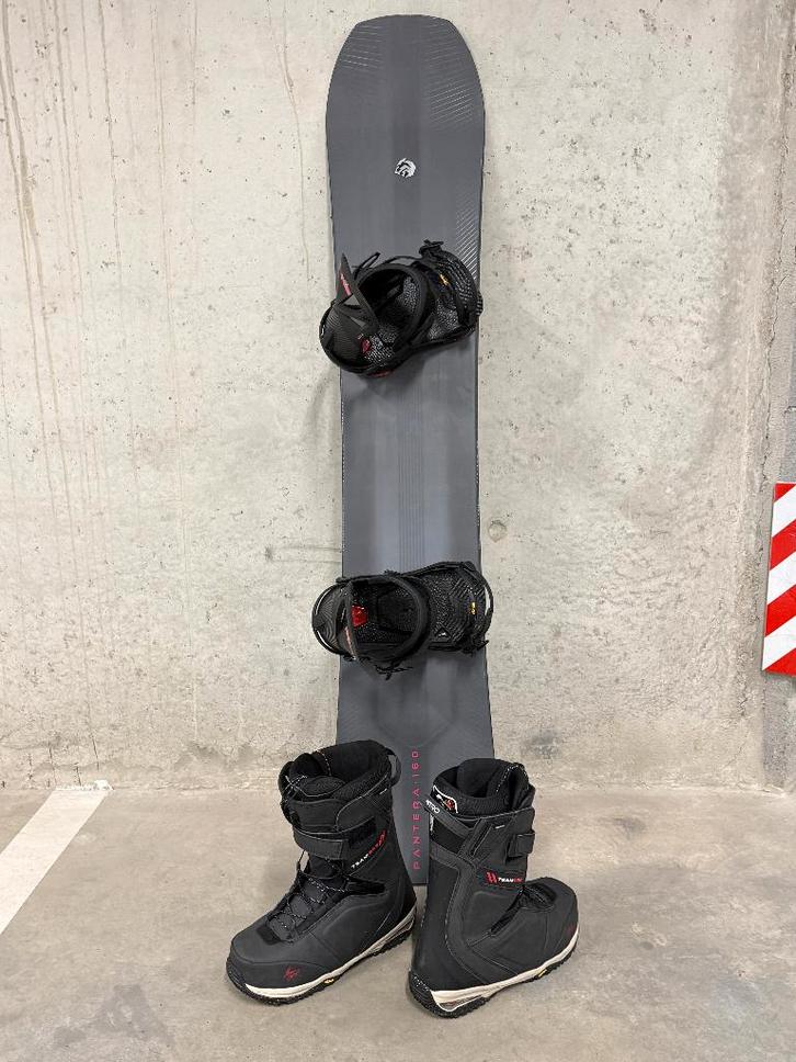 Snowboard Nitro Pantera 160 + Bindingen + Boots (als nieuw), Sport en Fitness, Snowboarden, Zo goed als nieuw, Board, Ophalen