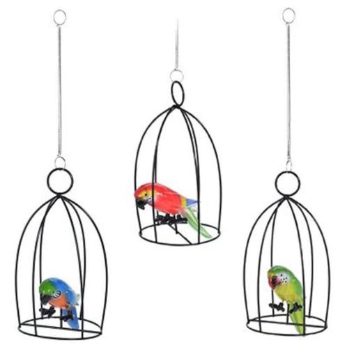 Decoratie hanger windhanger vogel papegaai in kooi — Girouettes & Moulins vent — 2ememain