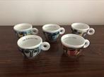 Illy collection 1994 Set van 5 espresso kopjes tasjes, Ophalen of Verzenden