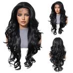 Mono top swiss lace pruik lang zwart haar model Monique, Verzenden, Nieuw