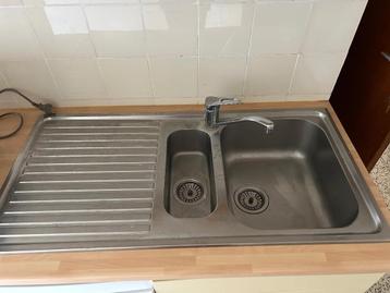 Spoelbak inox 100 cm x 50 cm beschikbaar voor biedingen