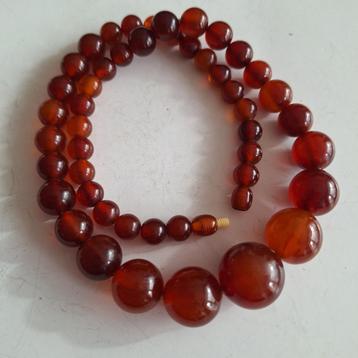 Antieke gemarmerde Bakeliet ketting,62 gramm, ca 1930s beschikbaar voor biedingen
