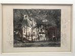 Jean-Baptiste-Camille Corot – Gravure étude peinte – 1874, Enlèvement ou Envoi