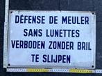 emaille plaat DEFENSE OF GRINDER zonder GLAZEN, Verzamelen, Ophalen of Verzenden, Gebruikt, Reclamebord