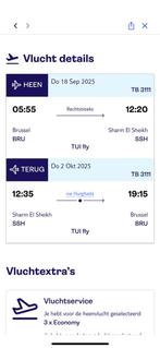 Vliegticket Egypte Sharm El Sheikh 18/09/2025 - 02/10/2025