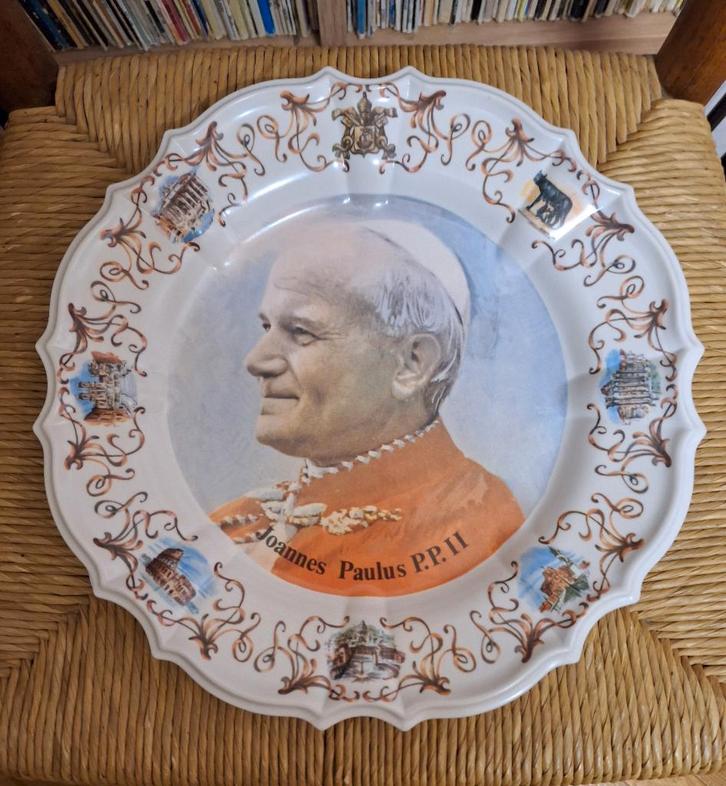 BORD PAUS JOHANNES PAULES II, ALSOOK Marmeren Afbeelding, Antiek en Kunst, Antiek | Religieuze voorwerpen, Ophalen