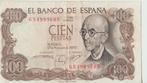 Spanje 100 Peseta's 1970 Manuel de Falla (1876-1946), Postzegels en Munten, Bankbiljetten | Europa | Niet-Eurobiljetten, Los biljet