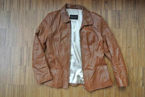 Bruin lederen jasje van Noon, Kleding | Dames, Jasjes, Kostuums en Pakken, Zo goed als nieuw, Jasje, Maat 42/44 (L), Bruin, Ophalen of Verzenden