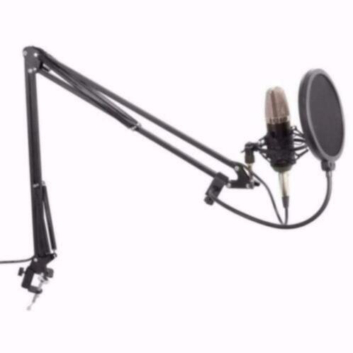 Condensator microfoon met tafel arm en popfilter, Muziek en Instrumenten, Microfoons, Nieuw, Ophalen of Verzenden