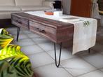 Table basse bois d'acacia et métal 70x110x45, 100 à 150 cm, Rectangulaire, 50 à 100 cm, Moins de 50 cm
