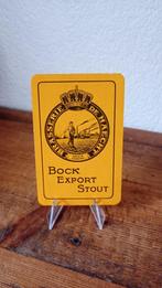Brasserie bière carte à jouer Export, Bock Stout haecht, Collections, Marques de bière, Panneau, Plaque ou Plaquette publicitaire