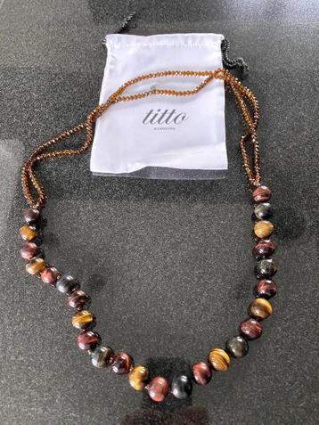Nieuw: Halsketting Titto - bruine parels, Ophalen of Verzenden, Nieuw, Bruin, Overige materialen