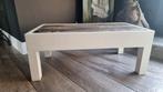 witte loungetafel met teak bovenblad, Tuin en Terras, Tuinmeubel-accessoires, Ophalen, Zo goed als nieuw