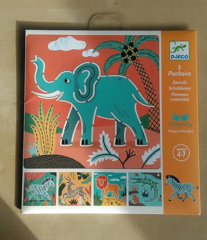 Tekensjablonen Djeco, thema dieren, Hobby en Vrije tijd, Tekenen, Zo goed als nieuw, Overige typen, Ophalen of Verzenden