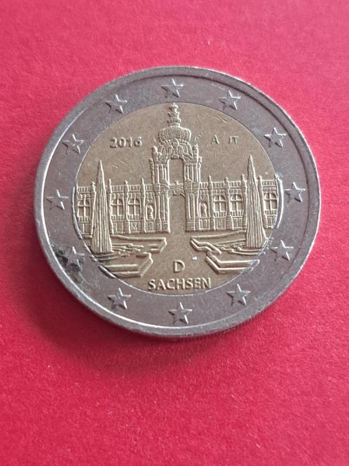 2016 A Duitsland 2 euro Sachsen Berlijn, Postzegels en Munten, Munten | Europa | Euromunten, Losse munt, 2 euro, Duitsland, Verzenden