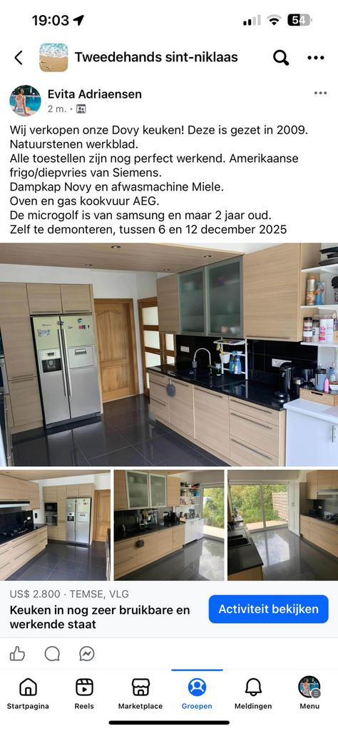 Dovy keuken met alle toestellen te koop 1100 €, Huis en Inrichting, Keuken | Complete keukens, Gebruikt, Dubbelwandige keuken