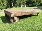 Industriële salontafel/transportkar uit oude fabriek!, Antiek en Kunst, Ophalen