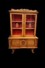 Klassieke eiken vitrinekast / buffetkast, Huis en Inrichting, 100 tot 150 cm, Met deur(en), 100 tot 150 cm, Eikenhout
