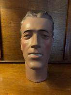 Vintage gipsen hoofd bruin haar, Antiek en Kunst, Ophalen