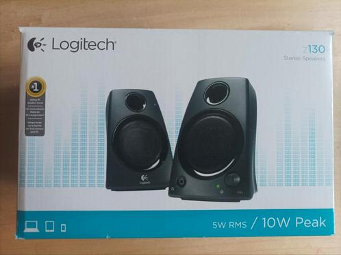 Logitech z130 baffles stereo parfait état, Audio, Tv en Foto, Luidsprekerboxen, Zo goed als nieuw, Front, Rear of Stereo speakers