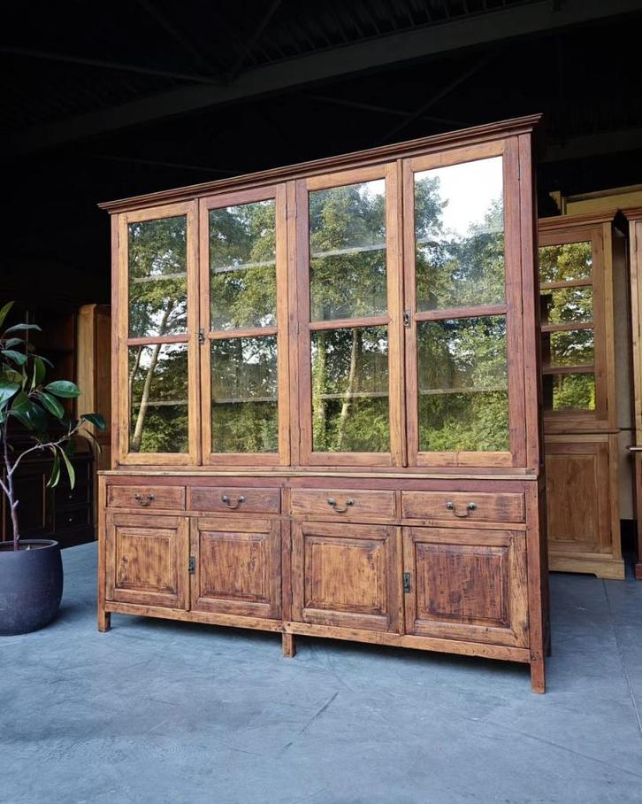 Oude Servieskast | Winkelkast | Buffetkast Teakhout #2271, Antiek en Kunst, Antiek | Meubels | Kasten, Ophalen of Verzenden