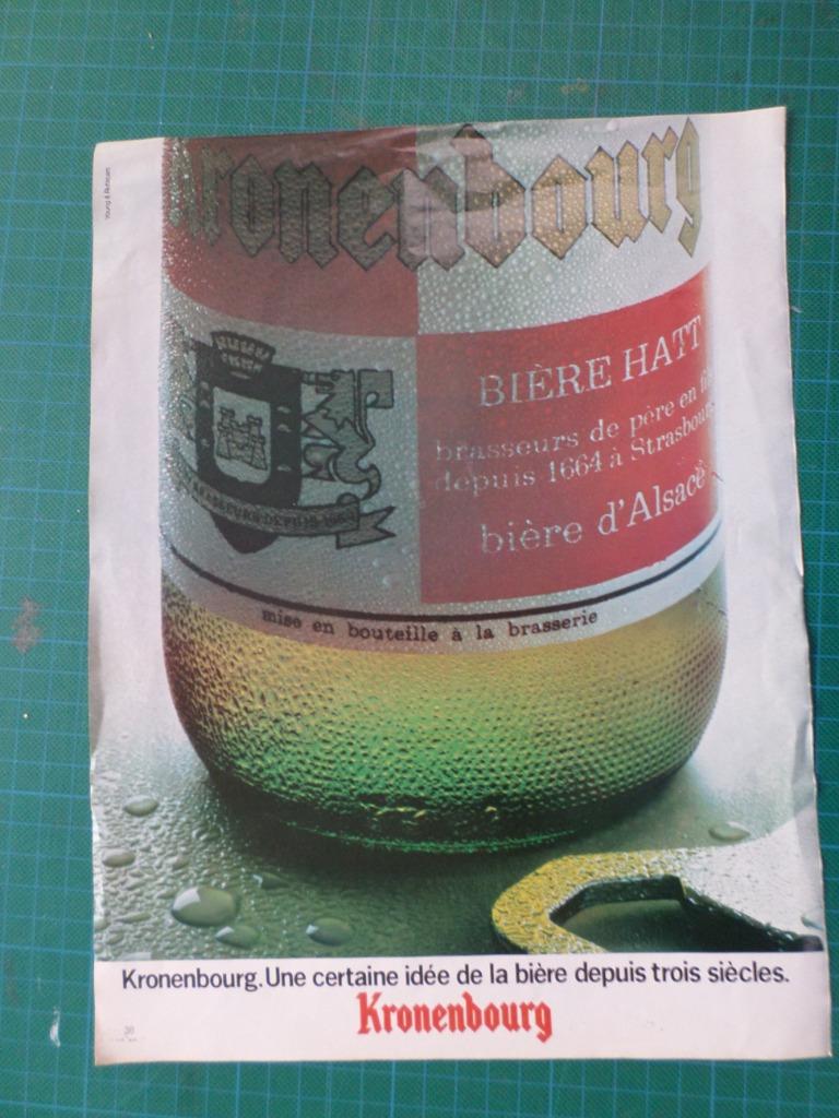 Kronenbourg bière - publicité papier - 1972, Collections, Marques & Objets publicitaires, Utilisé, Autres types, Enlèvement ou Envoi