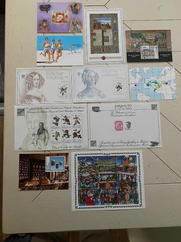Belgique, 11 blocs de timbres, partie 3, Timbres & Monnaies, Timbres | Europe | Belgique, Non oblitéré, Jeux olympiques, Enlèvement ou Envoi