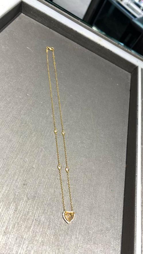 18 karaat geel goud vvs1 diamanten f kleur 0.15 ct totaal, Handtassen en Accessoires, Kettingen, Nieuw, Goud, Geel, Ophalen of Verzenden