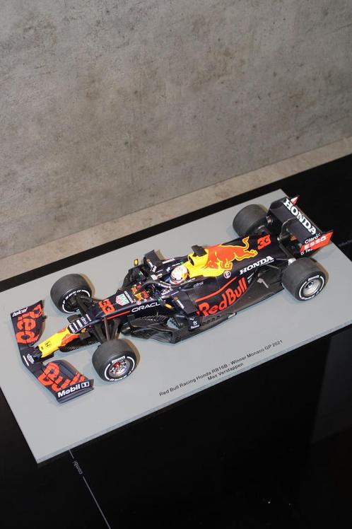 Spark RedBull Max Verstappen RB16b Monaco 1:18, Hobby en Vrije tijd, Modelauto's | 1:18, Zo goed als nieuw, Auto, Overige merken